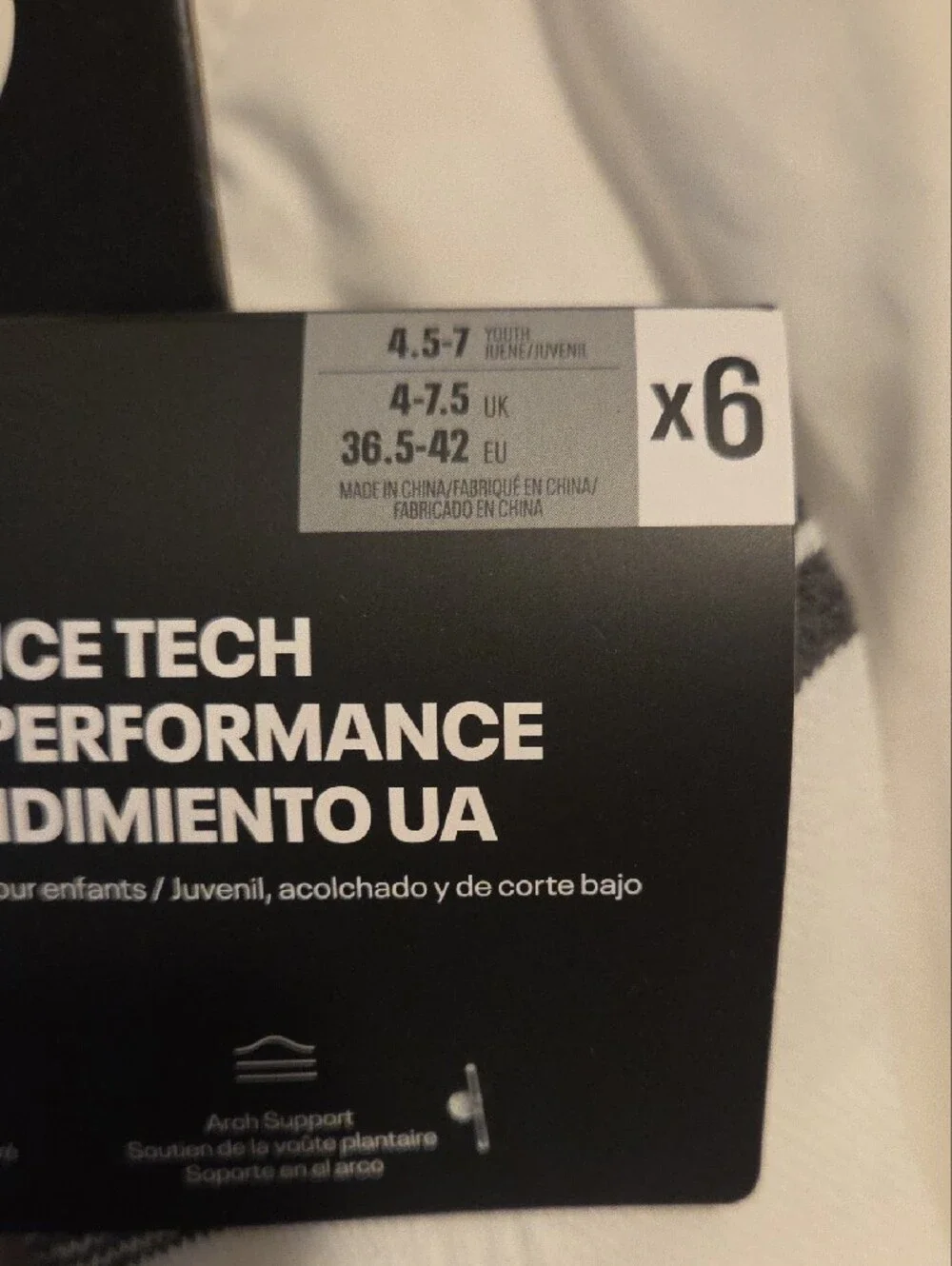 Under Armour White & Black Low-Cut Performance Socks - 6 Pack